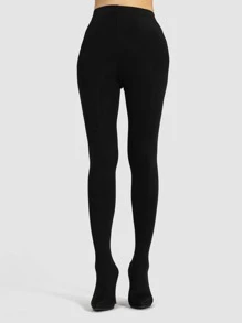 Botas calcetín minimalista de punta con tacón - Negro - Ver 5