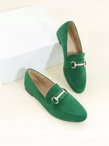 Giày bệt Nữ Kim loại màu trơn Đúng mốt - màu xanh lá - Xem 1