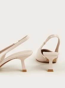 Tacones de punta de talón abierto - Beis - Ver 3