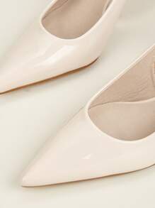 Tacones de punta de talón abierto - Beis - Ver 5