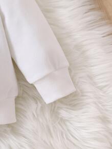 Baby Girl Letter Graphic Sweatshirt - White - View 5