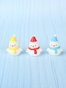 Christmas 3pcs Snowman Design Car Ornament - Multicolor - View 2