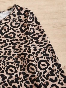 SHEIN Clasi Plus Leopard Print Tulip Hem Bodycon Dress - Multicolor - View 6