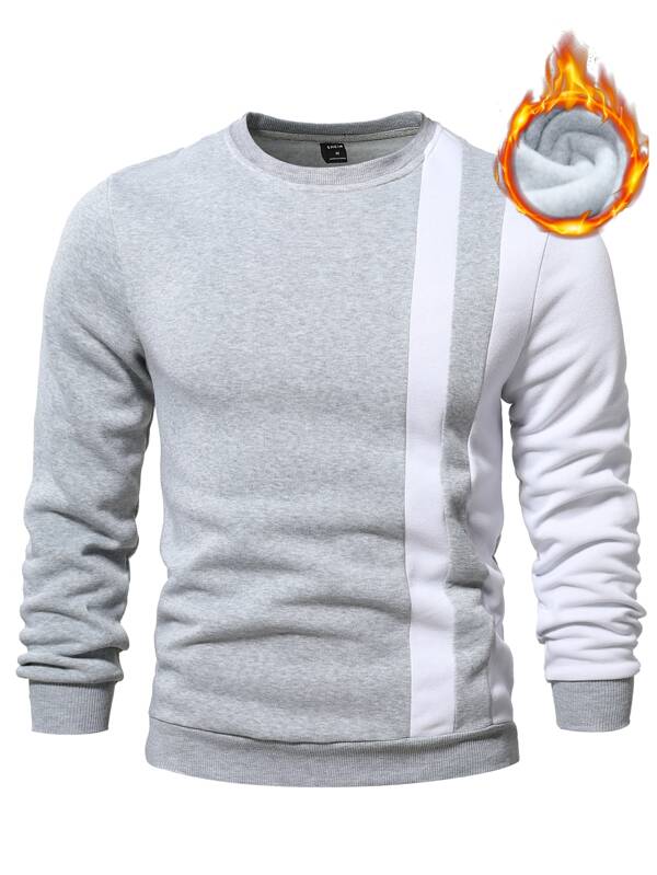 Manfinity Homme Men Colorblock Thermal Lined Sweatshirt , Fall Winter