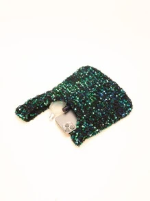 Sequin Decor Evening Bag - Green - View 3
