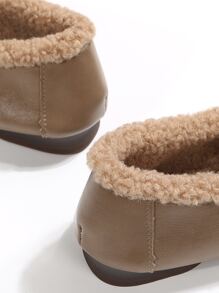 針腳細節加絨內裏平底樂福鞋 - 摩卡棕 - 查看 3