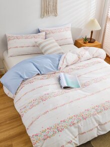 Ditsy Floral Pattern Duvet Cover Set Without Filler - Multicolor - View 3