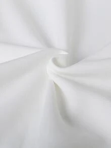 Chicos Pantalones deportivos con capucha con estampado de slogan con bolsillo de canguro sin camisa - Blanco y Negro - Ver 4