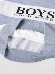 Boys Letter Graphic Colourblock Pullover & Joggers Without Shirt - Multicolor - View 5