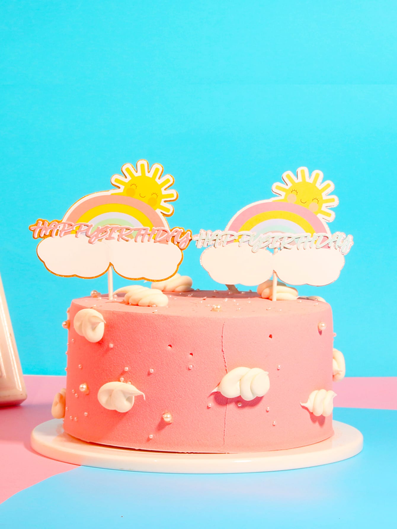 1 Piece Decoration De Gateau A Detail Soleil Et Arc En Ciel Aleatoire Shein