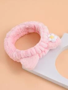 耳朵和花朵裝飾沐浴髮帶