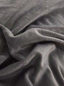 Juego de funda nórdica de franela de color sólido gris oscuro de 2/3 piezas - Gris Oscuro - Ver 6