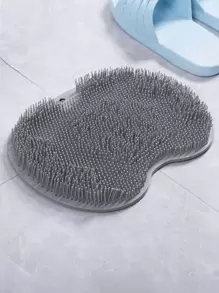 去角质沐浴按摩刮刀浴室防滑浴垫背部按摩刷硅胶洗脚身体清洁沐浴工具家居浴室装饰夏季 - 灰色 - 查看 1