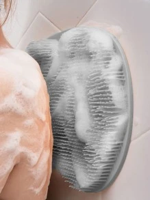 去角质沐浴按摩刮刀浴室防滑浴垫背部按摩刷硅胶洗脚身体清洁沐浴工具家居浴室装饰夏季 - 灰色 - 查看 2