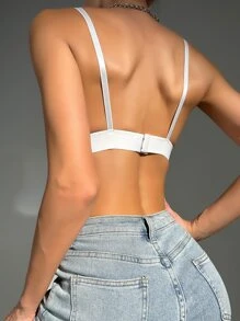 Áo ngực & Áo lót Nữ Tương phản Mesh màu trơn - trắng - Xem 2