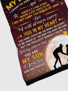 1入組標語圖案毯子 - 彩色 - 查看 5