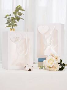 2pcs Clear Panel Gift Bag - White - View 2