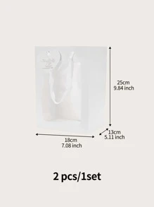 2pcs Clear Panel Gift Bag - White - View 3