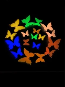 12pcs Butterfly Design Glow In The Dark Random Color Garden Decoration Craft - Multicolor - View 1