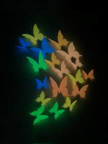 12pcs Butterfly Design Glow In The Dark Random Color Garden Decoration Craft - Multicolor - View 5