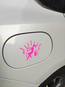 1pc Figure Graphic Car Sticker - Pink - View 4
