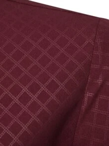 Manfinity Mode Nam Kẻ Sọc In Tay Dài Nút Lên Trơn Màu Đỏ Đậm Công Sở Sơ Mi Công Sở Cho Chồng - Màu Đỏ Sâu - Xem 7