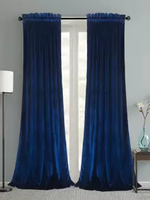 Plain Single Panel Blackout Curtain - Royal Blue - View 1