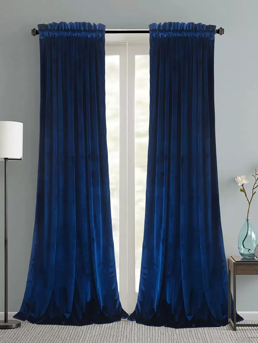 Plain Single Panel Blackout Curtain - Royal Blue - View 1