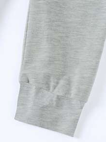 Manfinity Hypemode Hombres Letra Gráfica 2 En 1 Jersey Holgado - Negro - Ver 4