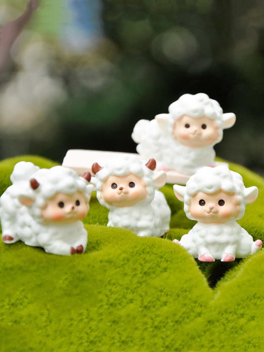 2pcs Sheep Shaped Random Garden Ornament - White - View 1