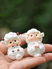 2pcs Sheep Shaped Random Garden Ornament - White - View 2