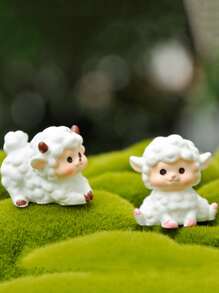 2pcs Sheep Shaped Random Garden Ornament - White - View 3