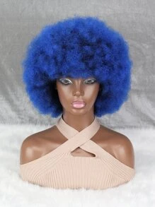 Peluca sintética afro corto rizado con tupe - Multicolor - Ver 1