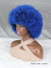 Peluca sintética afro corto rizado con tupe - Multicolor - Ver 2