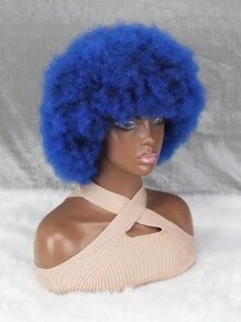 Peluca sintética afro corto rizado con tupe - Multicolor - Ver 4