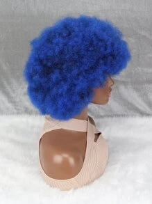 Peluca sintética afro corto rizado con tupe - Multicolor - Ver 3