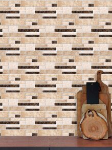 5入組磚塊圖案防水廚房貼紙 - 彩色 - 查看 4