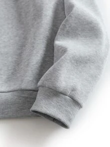 SHEIN EZwear Basketball And Letter Graphic Thermal Lined Sweatshirt - Grey - View 4