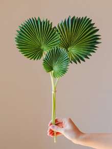 1set/3sets, 7.9in/20cm, Artificial Plants, Tropical Green Plants, Artificial Tropical Palm Leaves, Fake Green Plants, Plastic Monstera Leaves, Fake Plants, 3pcs Artificial Tropical Palm Leaves, Suitable For Home Decor, Hawaii Party Decor, Wedding Decor, Mother's Day, Valentine's Day, Holiday Decor, Outdoor Decor, Yard Decor, Office Decor, Autumn Decor, Room Decor, Tabletop Decor, Garden Decor, Jungle Beach Wedding Decor, Rama Decor, Spring Decor, Gift Rama Gifts Birthday Graduation E-I-D - Green - View 2