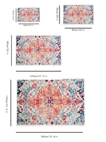 1pc Scroll Pattern Outdoor Quick-Drying Rug, Vintage Floor Rug For Outdoor