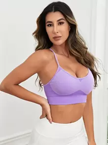 SHEIN Sports 雙色後背十字交叉運動型胸罩