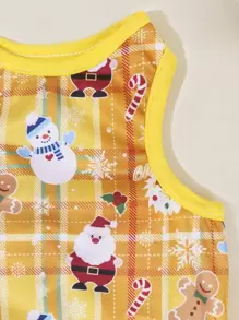 Petsin 聖誕聖誕老人和雪花印花寵物背心 - 黃色 - 查看 4