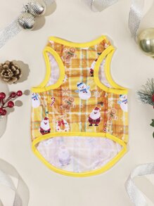 Petsin 聖誕聖誕老人和雪花印花寵物背心 - 黃色 - 查看 6