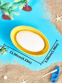1pc Cartoon Duck Design Soap Dish, Cute PP Soap Box For Bathroom Bathroom Decor Summer Back To School
