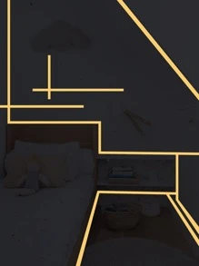 1roll PVC Floor Sealing Sticker, Modern Glow In The Dark Decoration Tape For Home - Orange - View 5