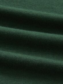 Manfinity RebelGame Hombres Camiseta unicolor de cuello alto - Verde Oscuro - Ver 4