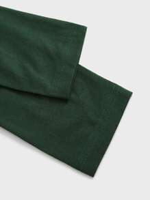 Manfinity RebelGame Hombres Camiseta unicolor de cuello alto - Verde Oscuro - Ver 5