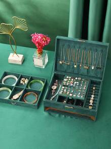 1pc Multi-layer Jewelry Storage Box - Green - View 5