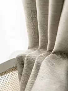 Solid Single Panel Blackout Curtain - Beige - View 7