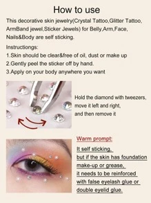 Love-shaped Three-dimensional Simulated Gemstone Pearl Face Diamond Sticker Diy Masquerade Eye And Face Decoration Diamond Sticker 1 Piece